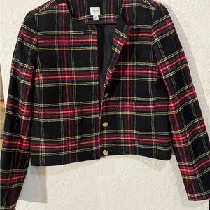 J. Crew Black and Red Plaid Blazer